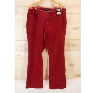 Venezia Womens Plus Size 18 Average Red Corduroy Pants Bootcut Stretch